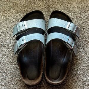 Silver Birkenstock Sandals